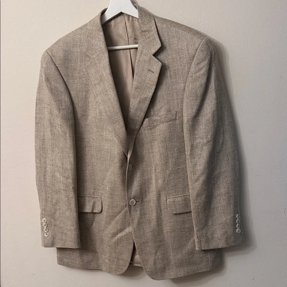 Stafford Light Brown Blazer 100% silk